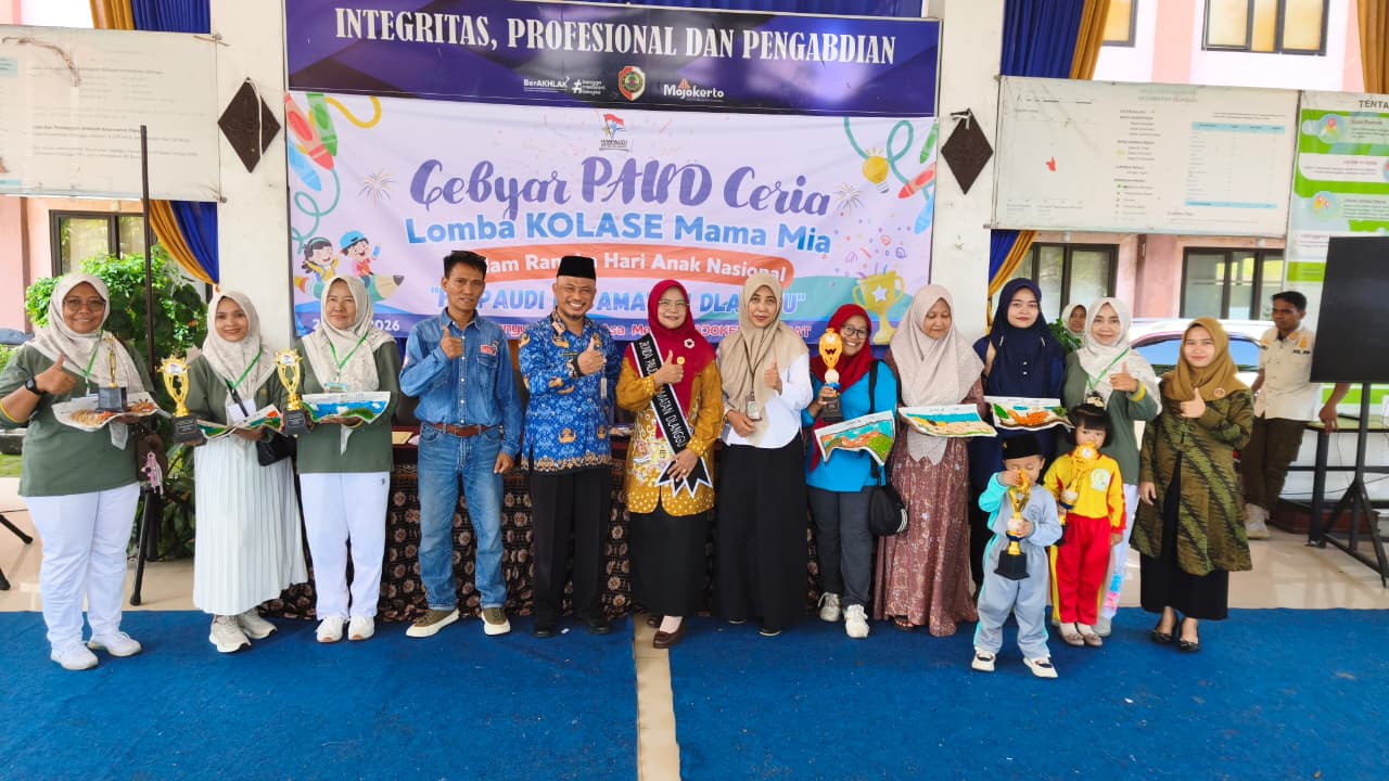 Gebyar PAUD Ceria Dlanggu 2026, Ratusan Anak Tunjukkan Kreativitas dalam Lomba Kolase Mama Mia